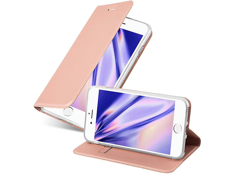 iPhone 7S Bookcover, Apple, / Book CADORABO / 2020, Handyhülle Style, Classy GOLD CLASSY / SE 8 ROSÉ 7