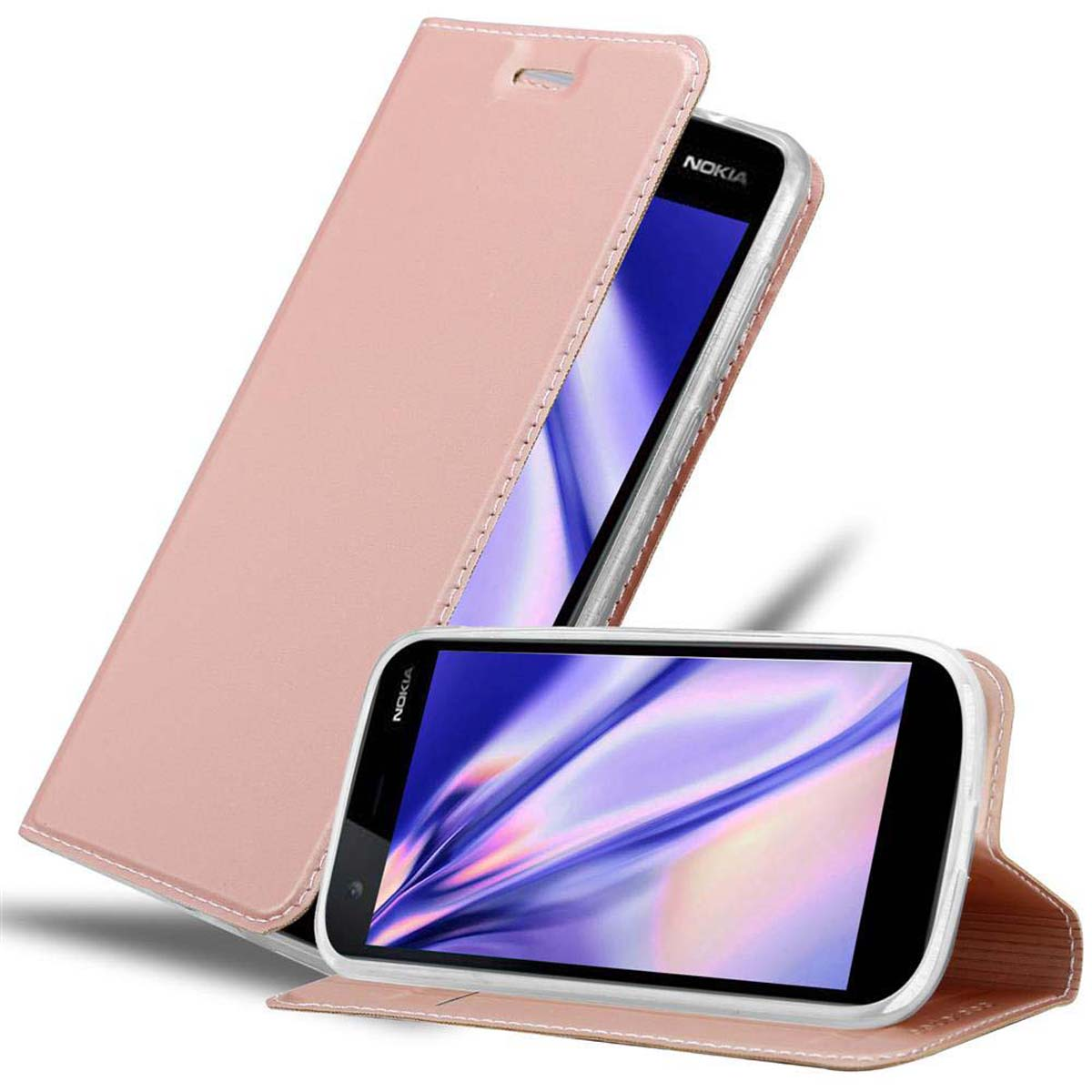 Cadorabo Custodia Libro per Samsung Galaxy A7 2015 in CLASSY ARGENTO
