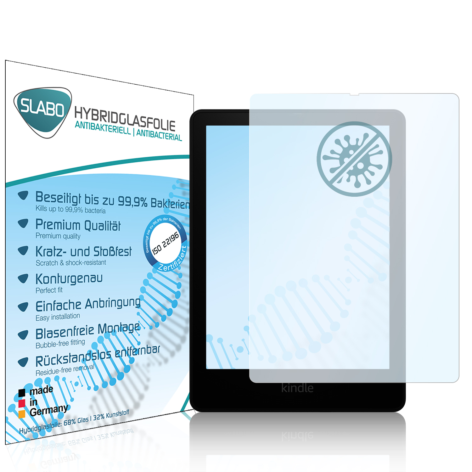 SLABO antibakterielle | Paperwhite Kindle Hybridglasfolie 2021)) Edition Displayschutz(für Signature Amazon Generation (11. flexible