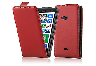 carcasa de móvil  - Funda flip cover para Móvil - Carcasa protección resistente de estilo Flip CADORABO, Nokia, Lumia 625, rojo de chile