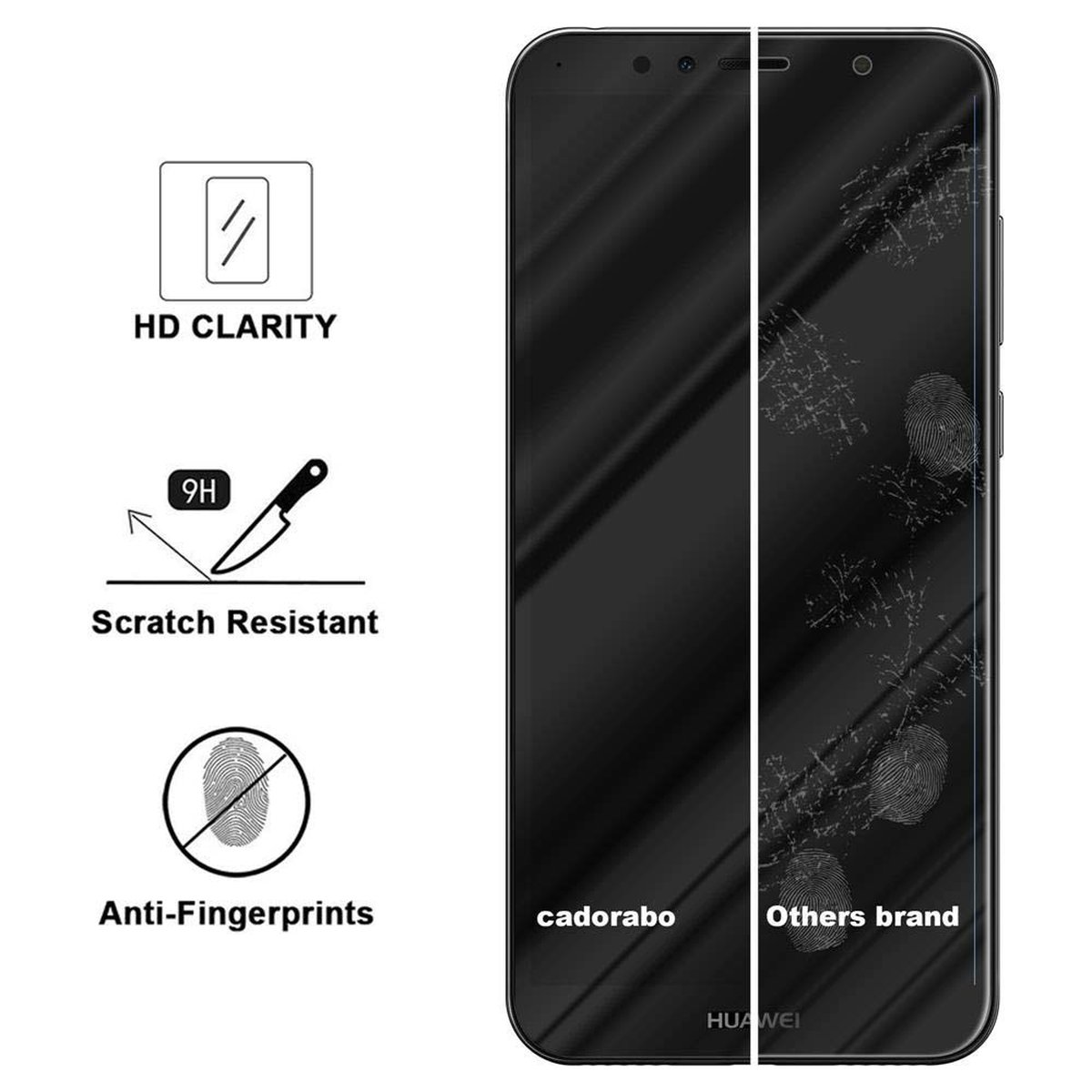 Huawei voll CADORABO Schutzglas Schutzfolie(für kelebend Y6 PRIME)