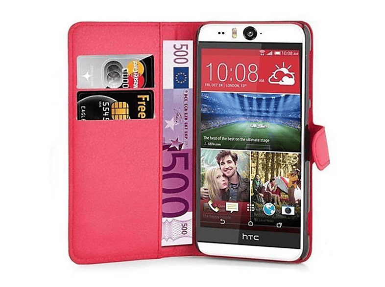 Cadorabo Custodia Libro Portafoglio Per HTC One M9 In ROSSO ZAFFERANO Con Chiusura Magnetica E Stand - copertina
