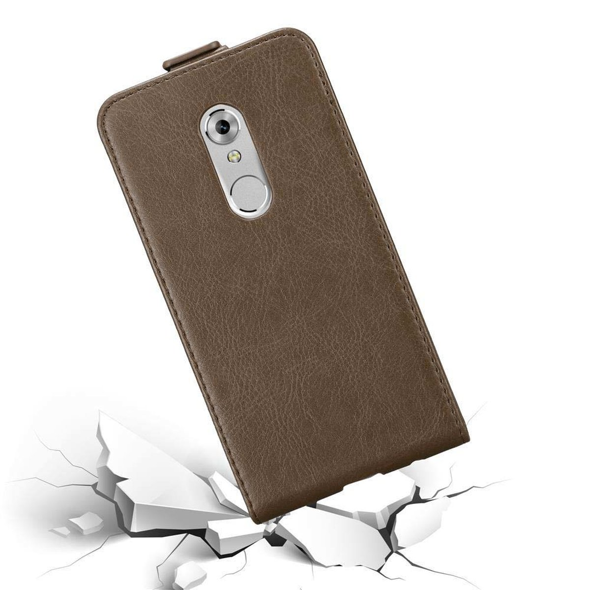 Style, im CADORABO Axon Cover, KAFFEE Flip ZTE, BRAUN Hülle Flip 7,