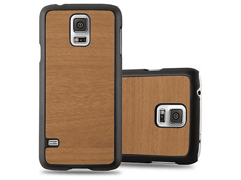 CADORABO Hülle Hard Case Woody Style, Backcover, Samsung, Galaxy S5 / S5 NEO, WOODY BRAUN