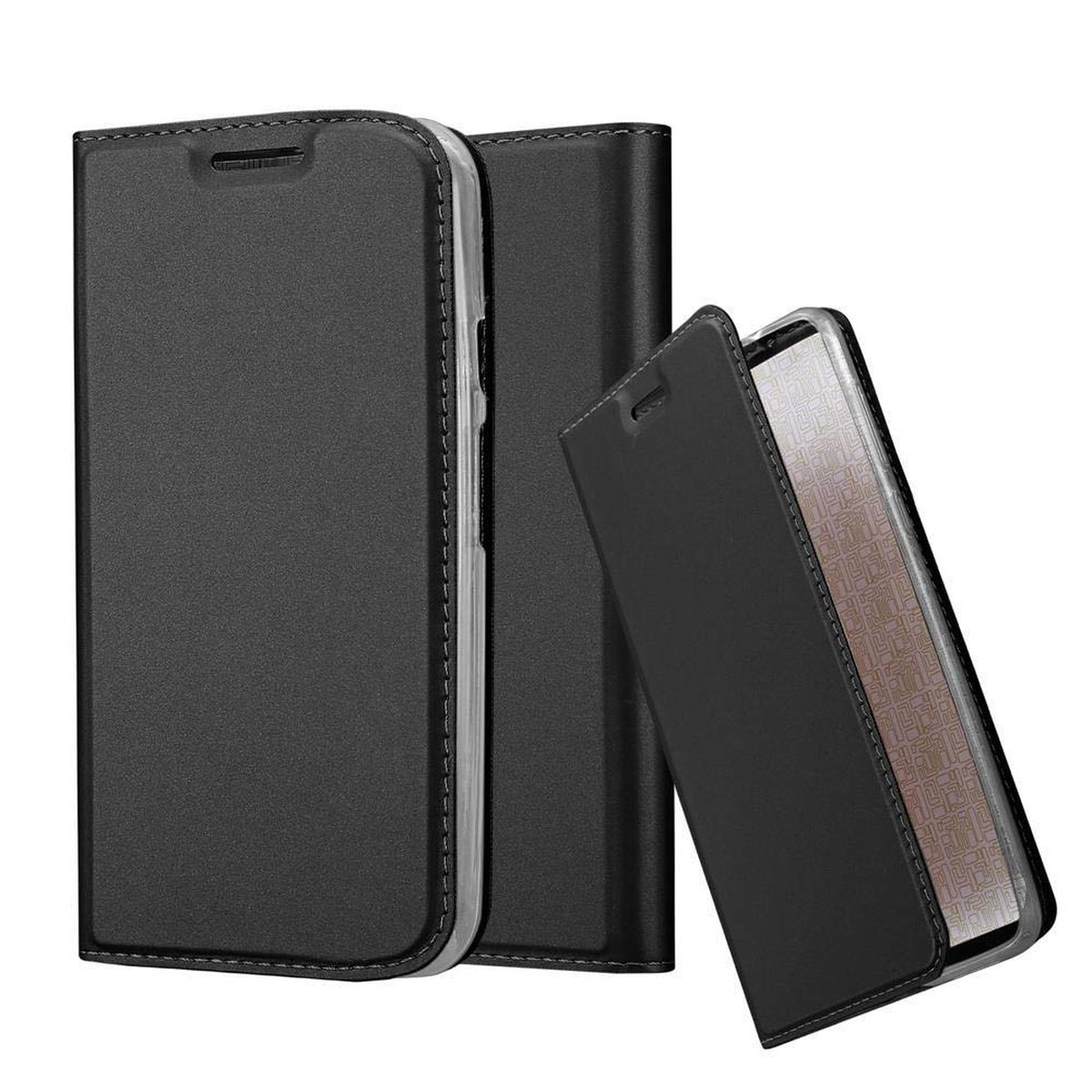 Cadorabo Custodia Libro per HTC One M10 in NERO GRAFITE - con Vani di