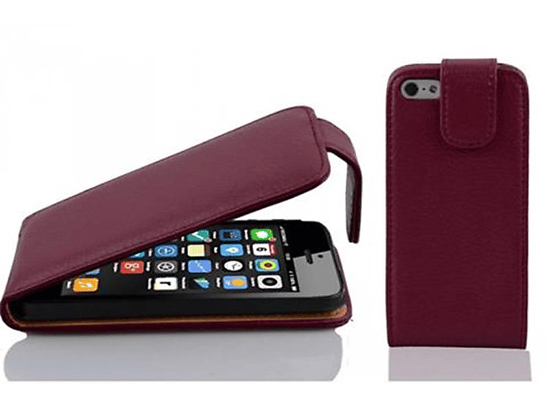 Cover, Schutzhülle im Apple, Flip LILA Flip Style, 5C, CADORABO iPhone BORDEAUX