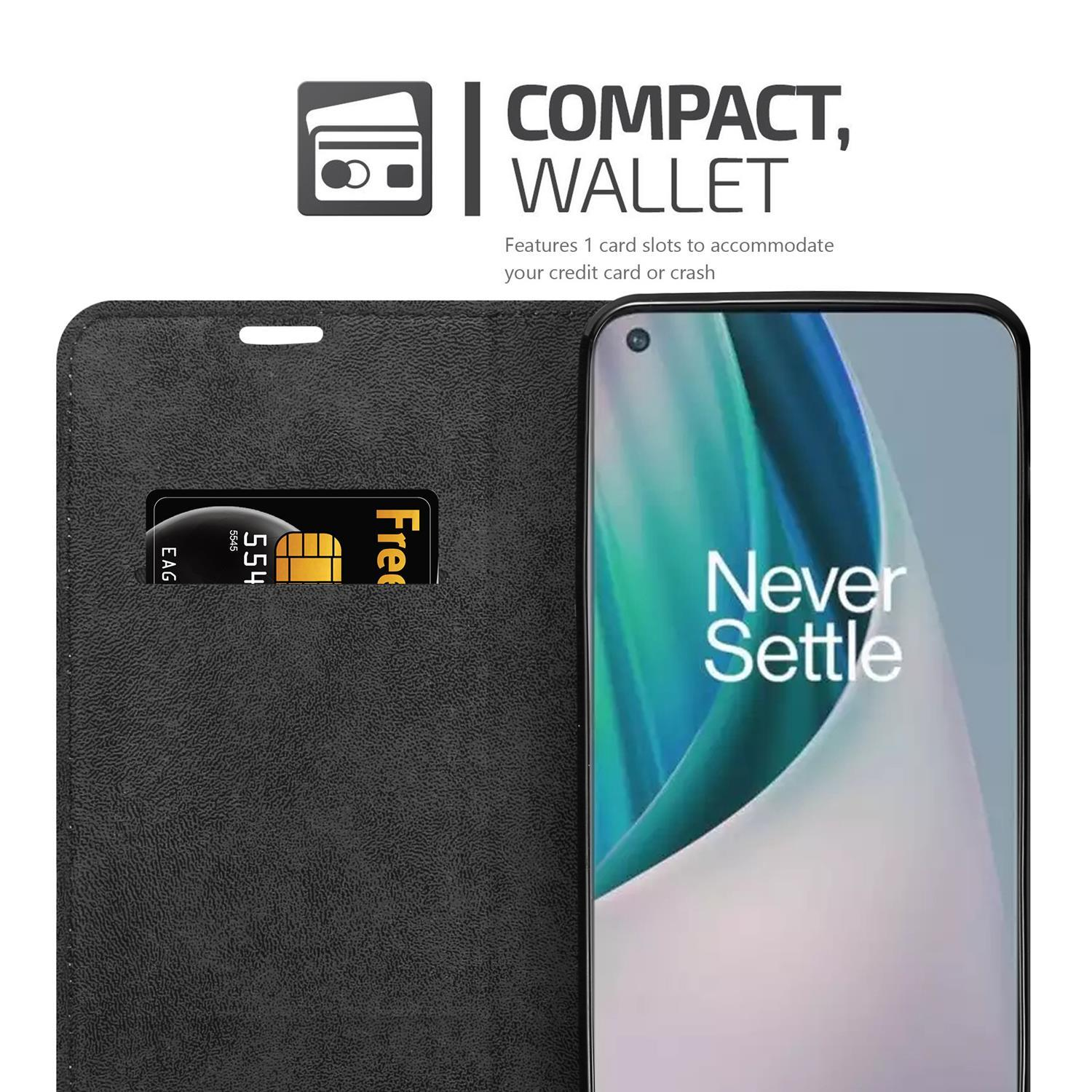 5G, Magnet, N10 BRAUN Bookcover, Invisible CADORABO Book OnePlus, KAFFEE Nord Hülle