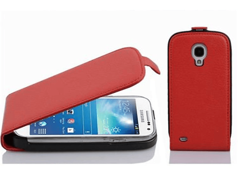 Flip Cover, im Galaxy MINI, Flip Schutzhülle CADORABO ROT Samsung, S4 INFERNO Style,