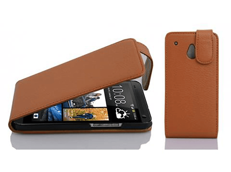 CADORABO Schutzhülle im Flip Style, Flip Cover, HTC, ONE M4 MINI, COGNAC BRAUN