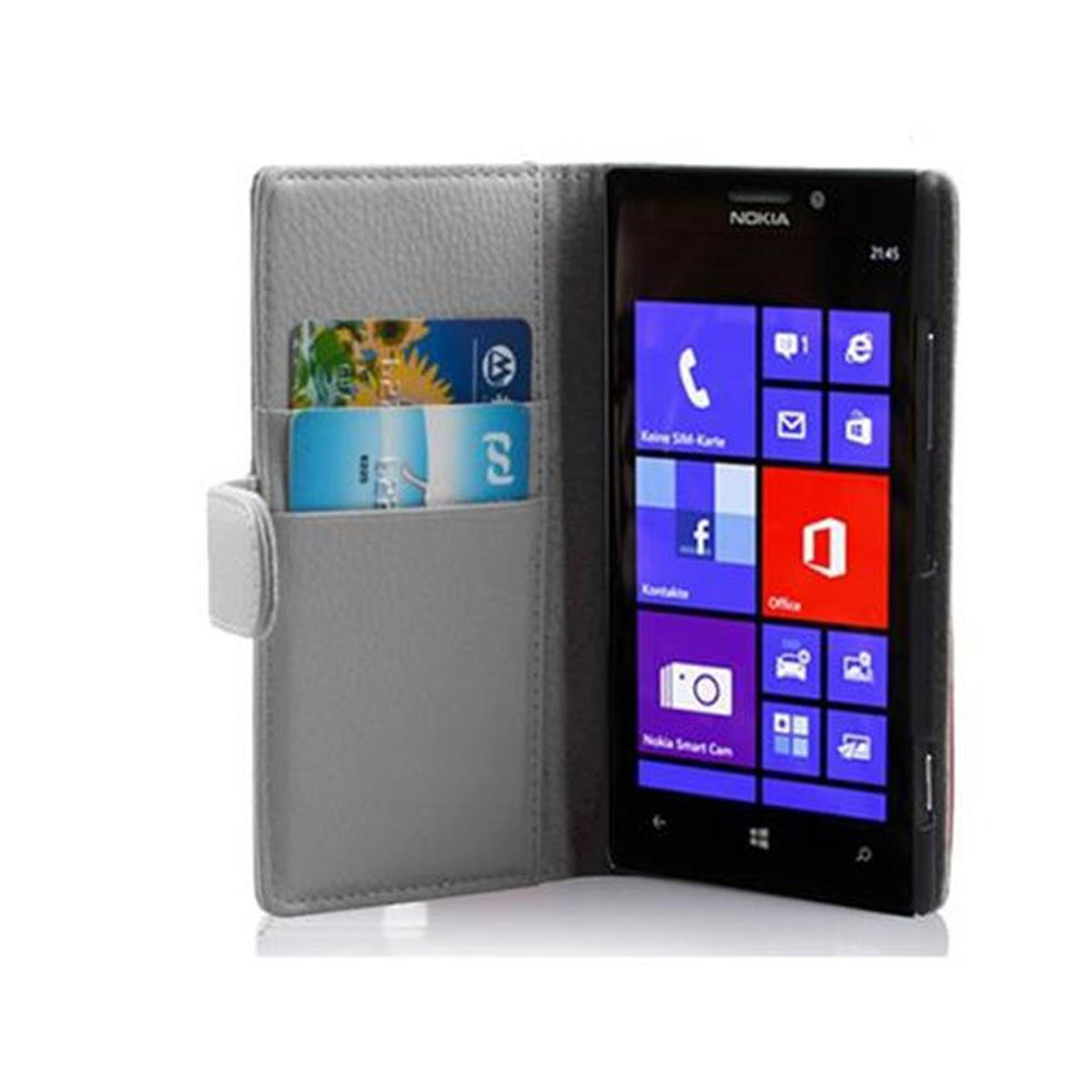 WEIß Lumia MAGNESIUM mit CADORABO Struktur, Hülle 925, Bookcover, Nokia, Book