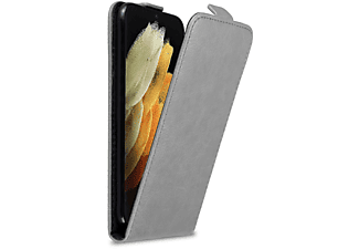 carcasa de móvil  - Funda libro para Móvil - Carcasa protección resistente de estilo libro CADORABO, Samsung, Galaxy S21 ULTRA, gris titanio