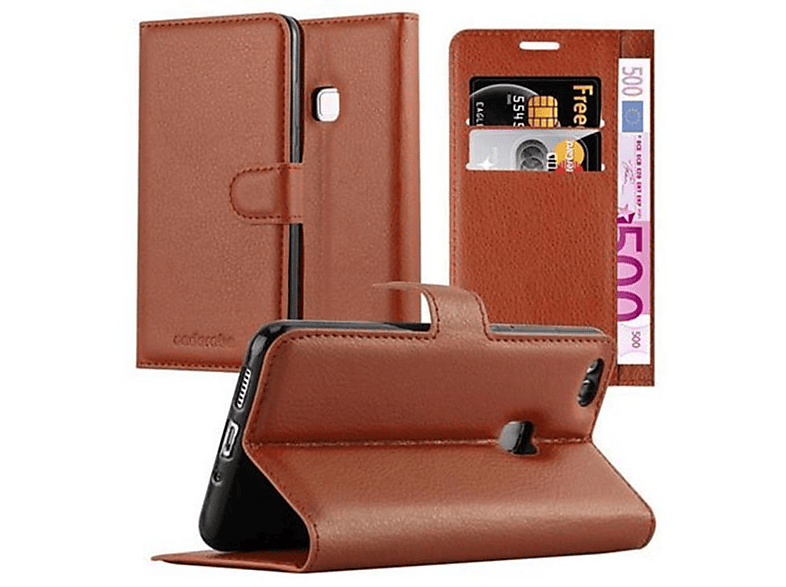 BRAUN Huawei, LITE, Standfunktion, SCHOKO P10 Bookcover, Hülle Book CADORABO