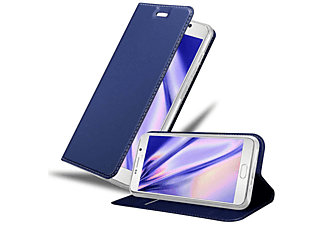 carcasa de móvil  - Funda libro para Móvil - Carcasa protección resistente de estilo libro CADORABO, Samsung, Galaxy NOTE 5, classy azul oscuro