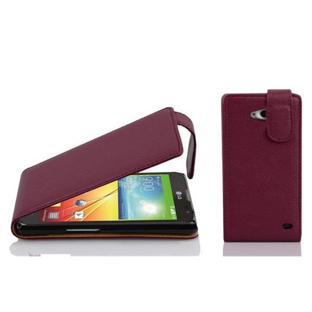 LG, im LILA Flip Cover, CADORABO SIM), Style, Flip (1. L90 Schutzhülle BORDEAUX