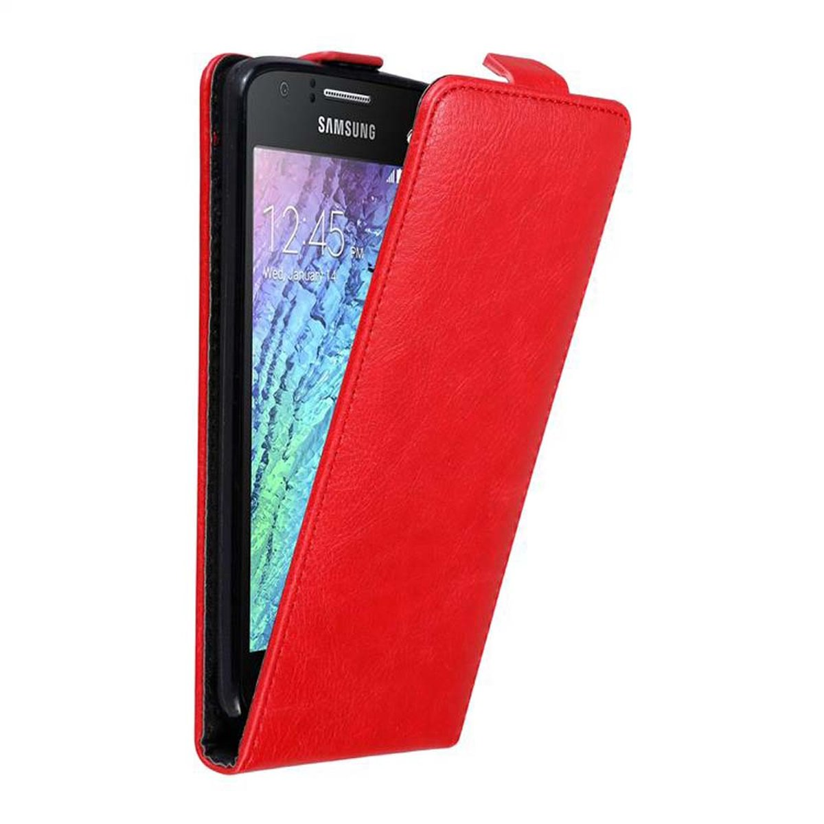 Style, im 2015, Galaxy Hülle Flip J1 Flip Cover, Samsung, ROT CADORABO APFEL