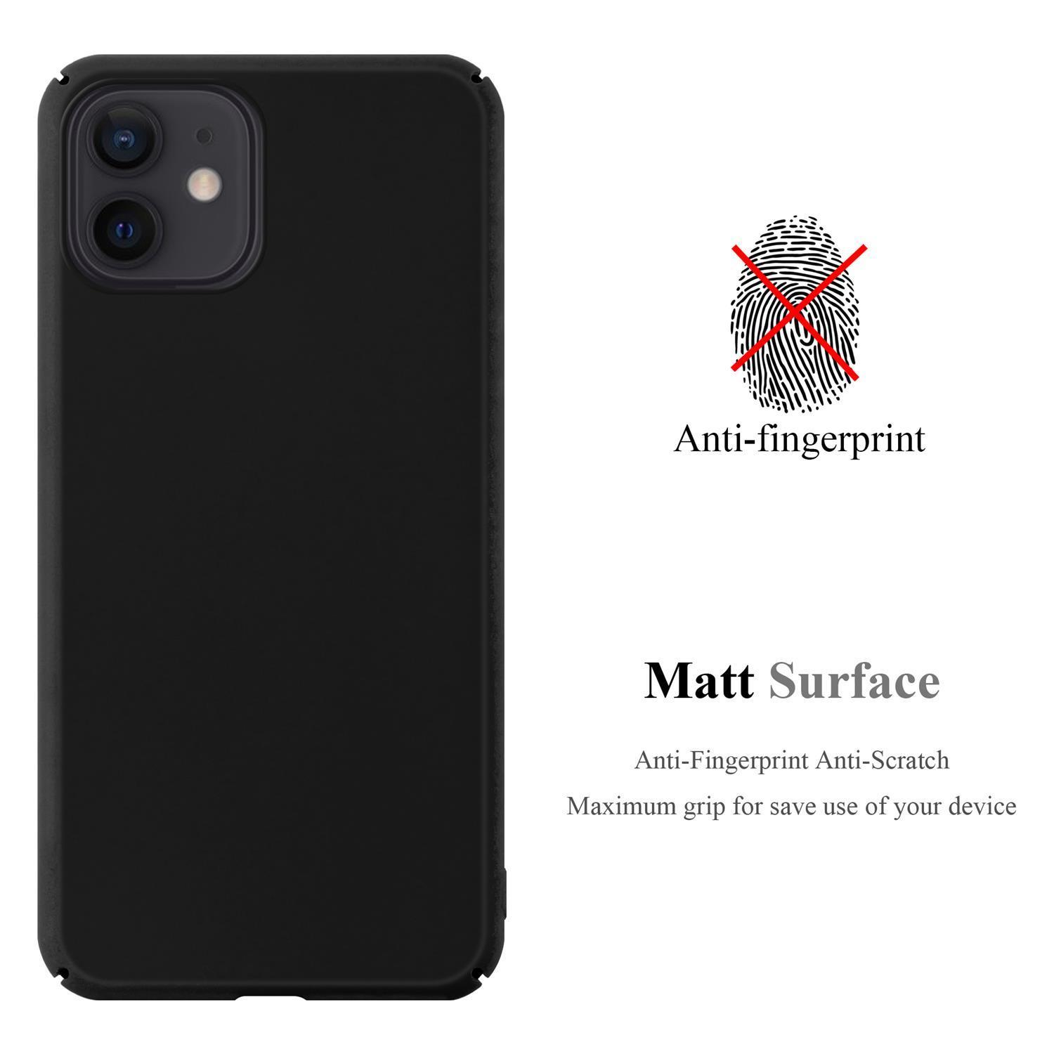 Schwarze Handyhülle mit Fingerabdrucksymbol und den Worten 'Anti-Fingerprint'.