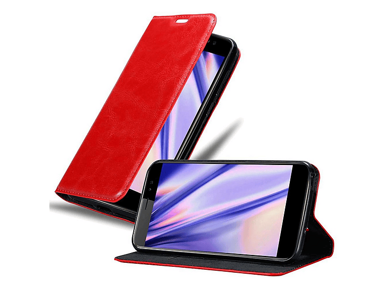 Cadorabo Hülle Für LG V20 – Kunstleder, Flip-Cover Mit Magnet, Standfunktion & Kartenfach – Rot