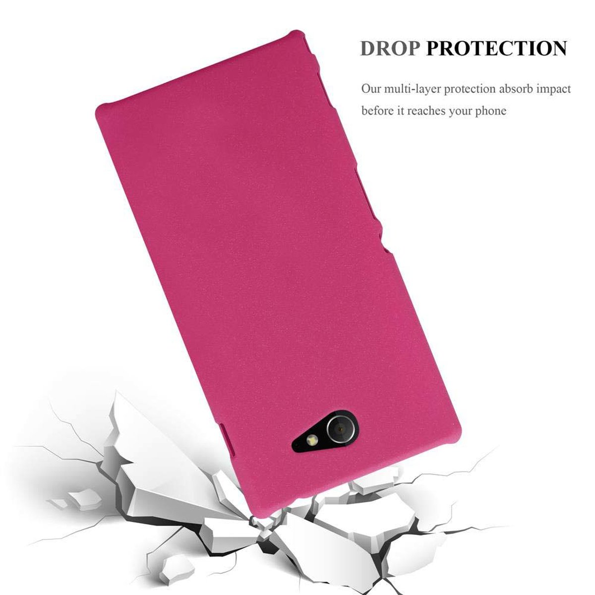 CADORABO Hülle Case Sony, M2 AQUA, / Hard Xperia im Backcover, Style, FROSTY Frosty M2 PINK