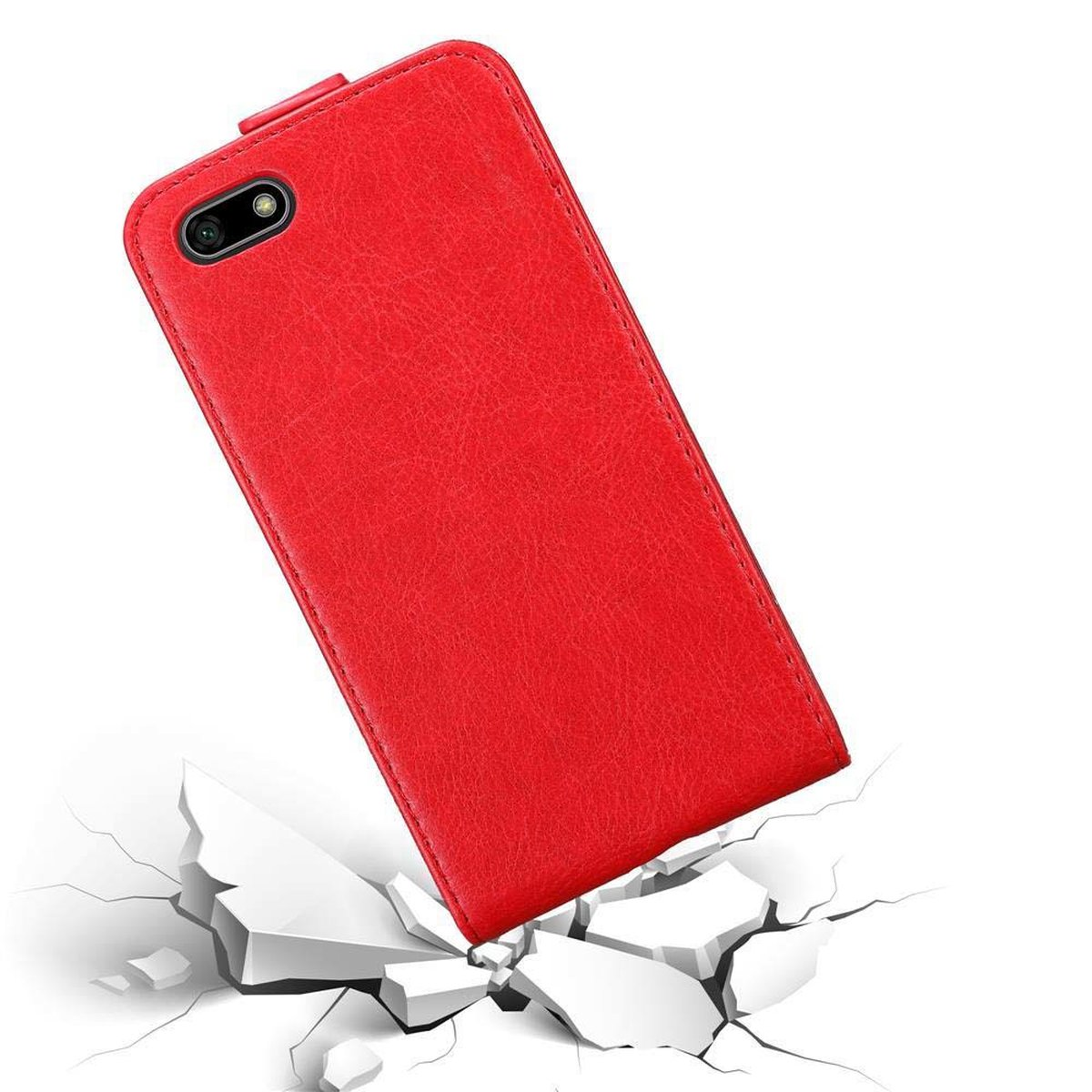 CADORABO Hülle ROT APFEL Y5 Honor, Style, Flip Flip Huawei 7S / im 2018, Cover