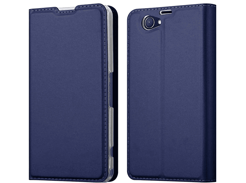CADORABO Handyhülle Classy Book BLAU Sony, CLASSY Style, Xperia COMPACT, Bookcover, DUNKEL Z1