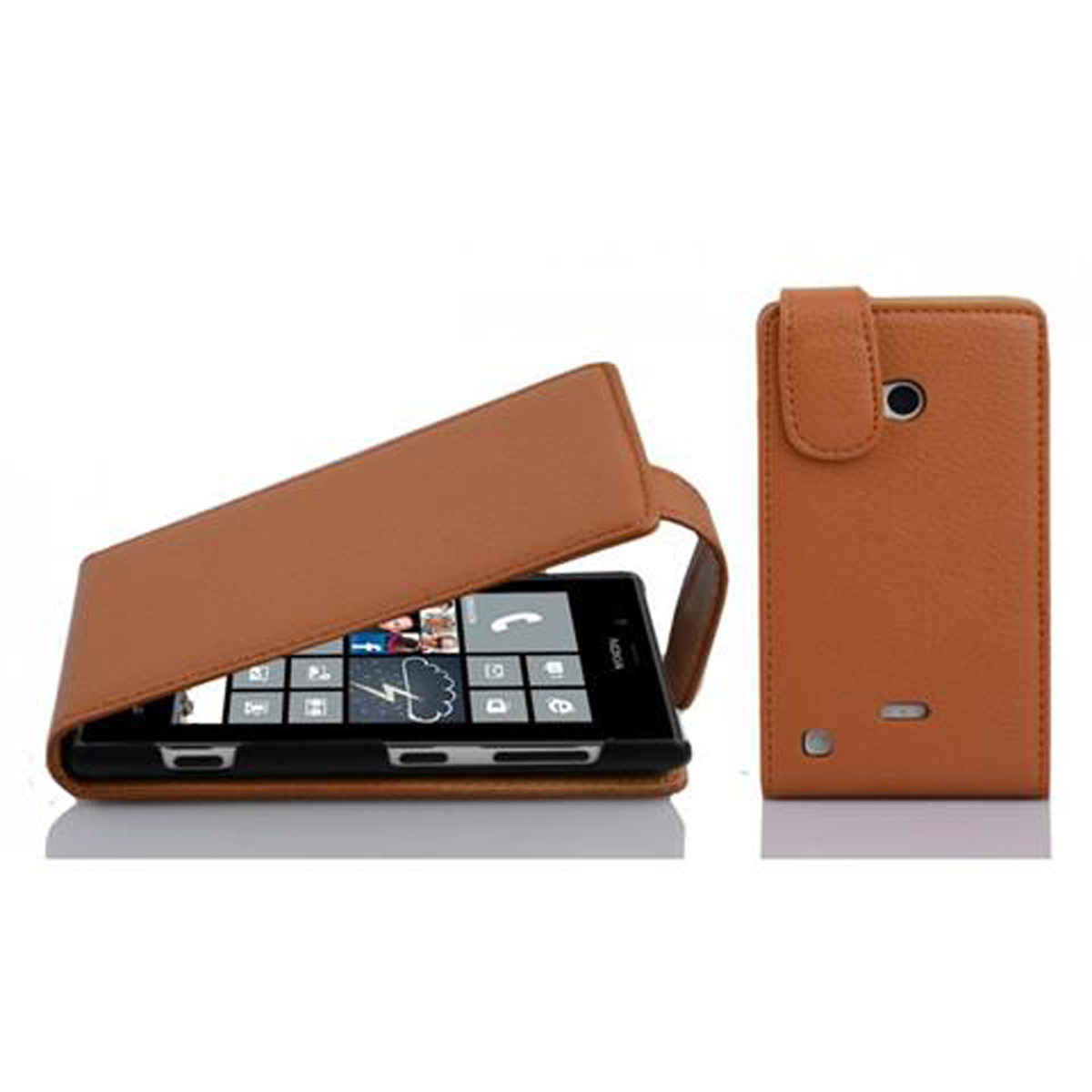 CADORABO Schutzhülle COGNAC Cover, Flip BRAUN im 720, Style, Nokia, Lumia Flip