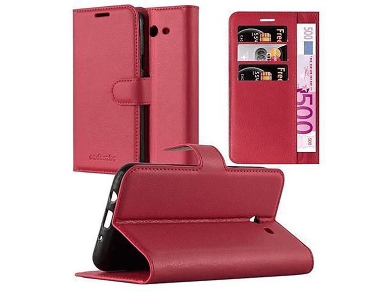 CADORABO Book Hülle Standfunktion, Bookcover, Samsung, Galaxy J7 2017 US Version, KARMIN ROT