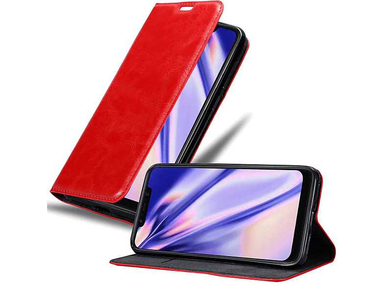 Xiaomi, Invisible CADORABO Pocophone Bookcover, APFEL F1, ROT Hülle Book Magnet,