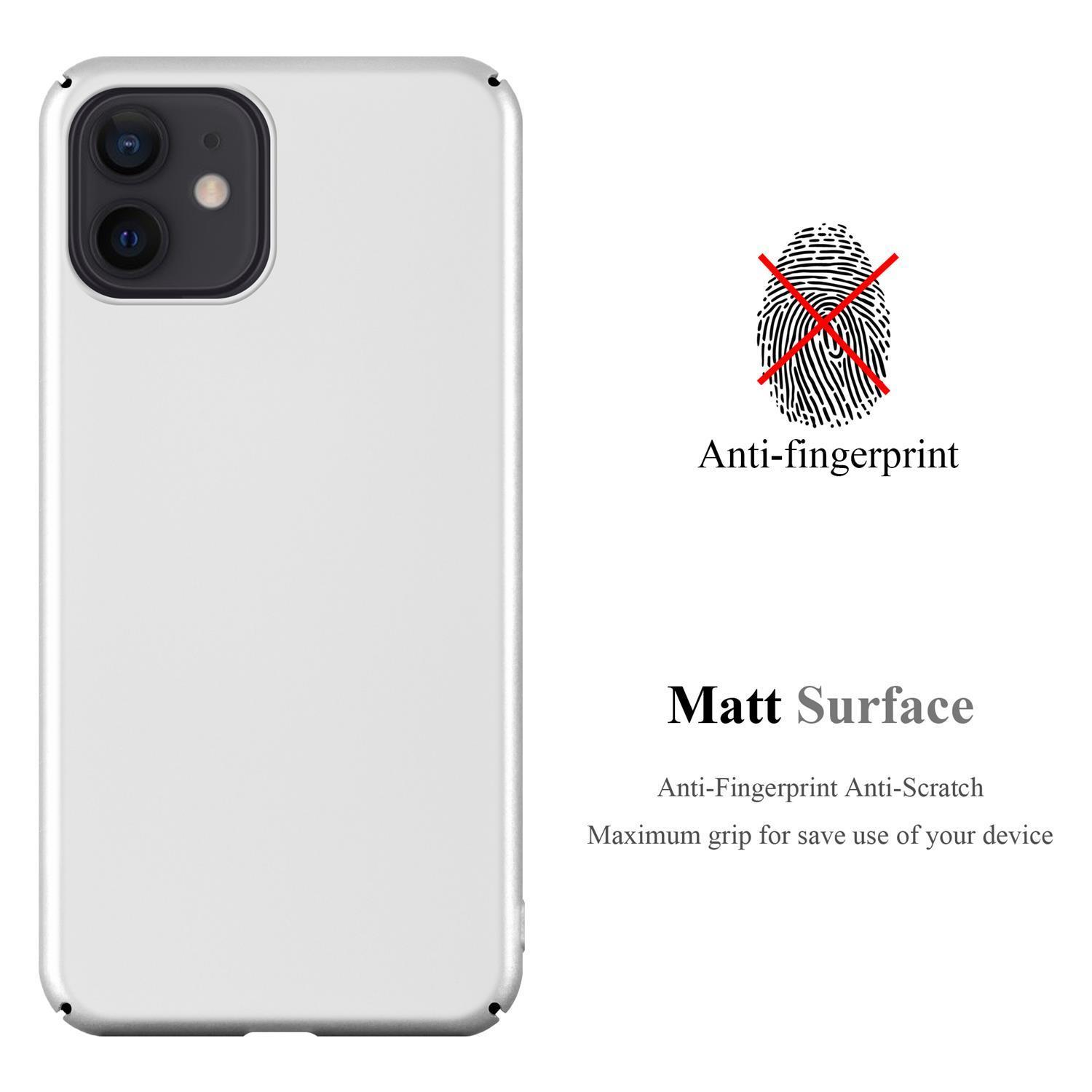 CADORABO Hülle im iPhone 12 Hard Matt Case METALL Style, Metall Apple, Backcover, MINI, SILBER