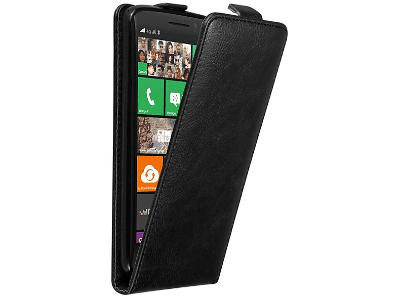 CADORABO Hülle im Flip Style, Flip Cover, Nokia, Lumia 929 / 930, NACHT SCHWARZ
