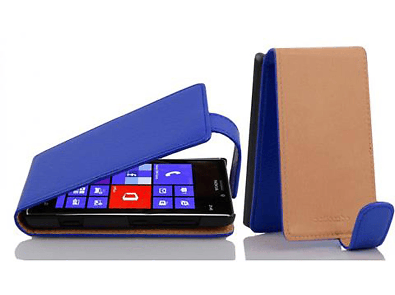 CADORABO Schutzhülle Flip 925, Nokia, Lumia BLAU im Style, Flip Cover, KÖNIGS