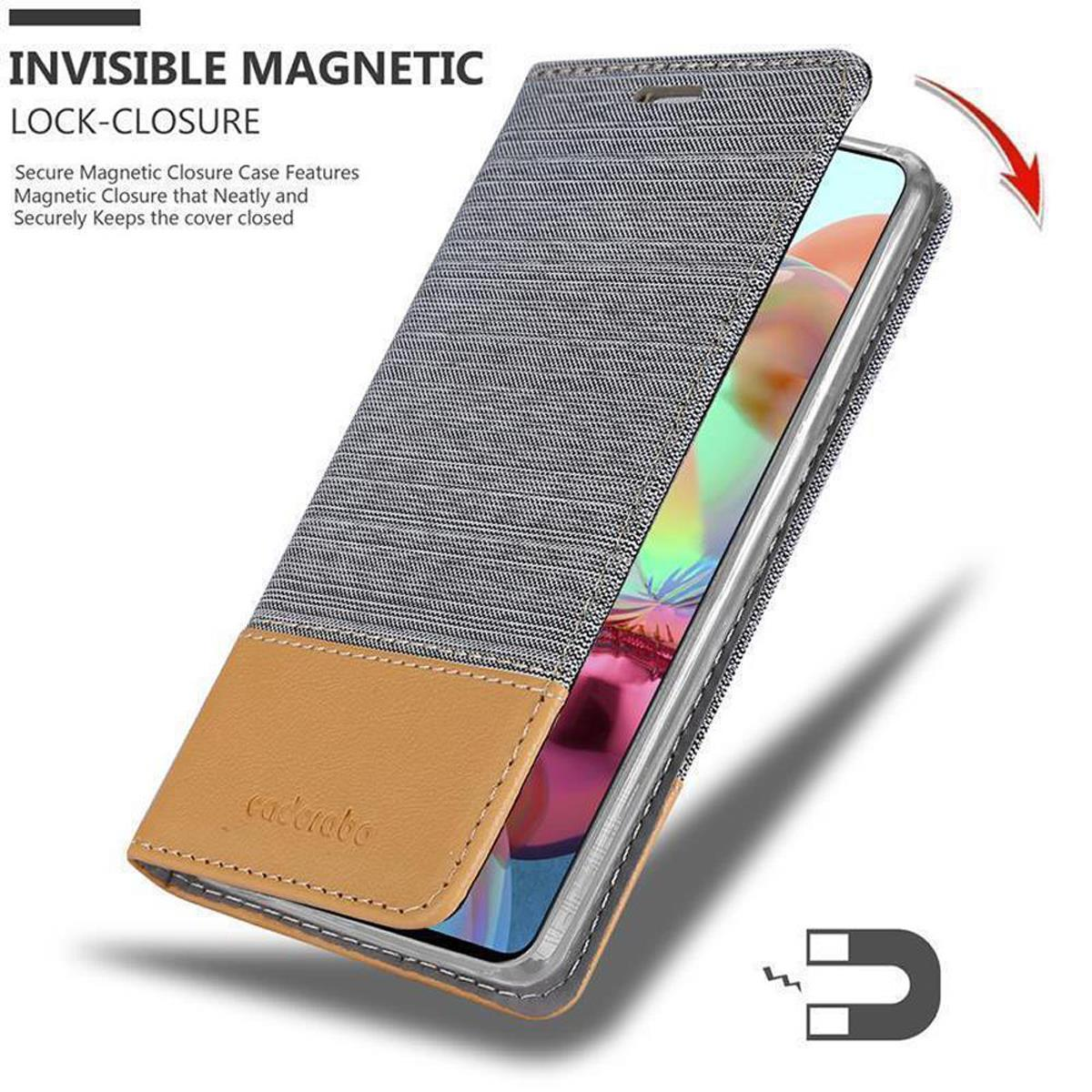 Custodia per telefono con chiusura magnetica invisibile. Telefono visibile.