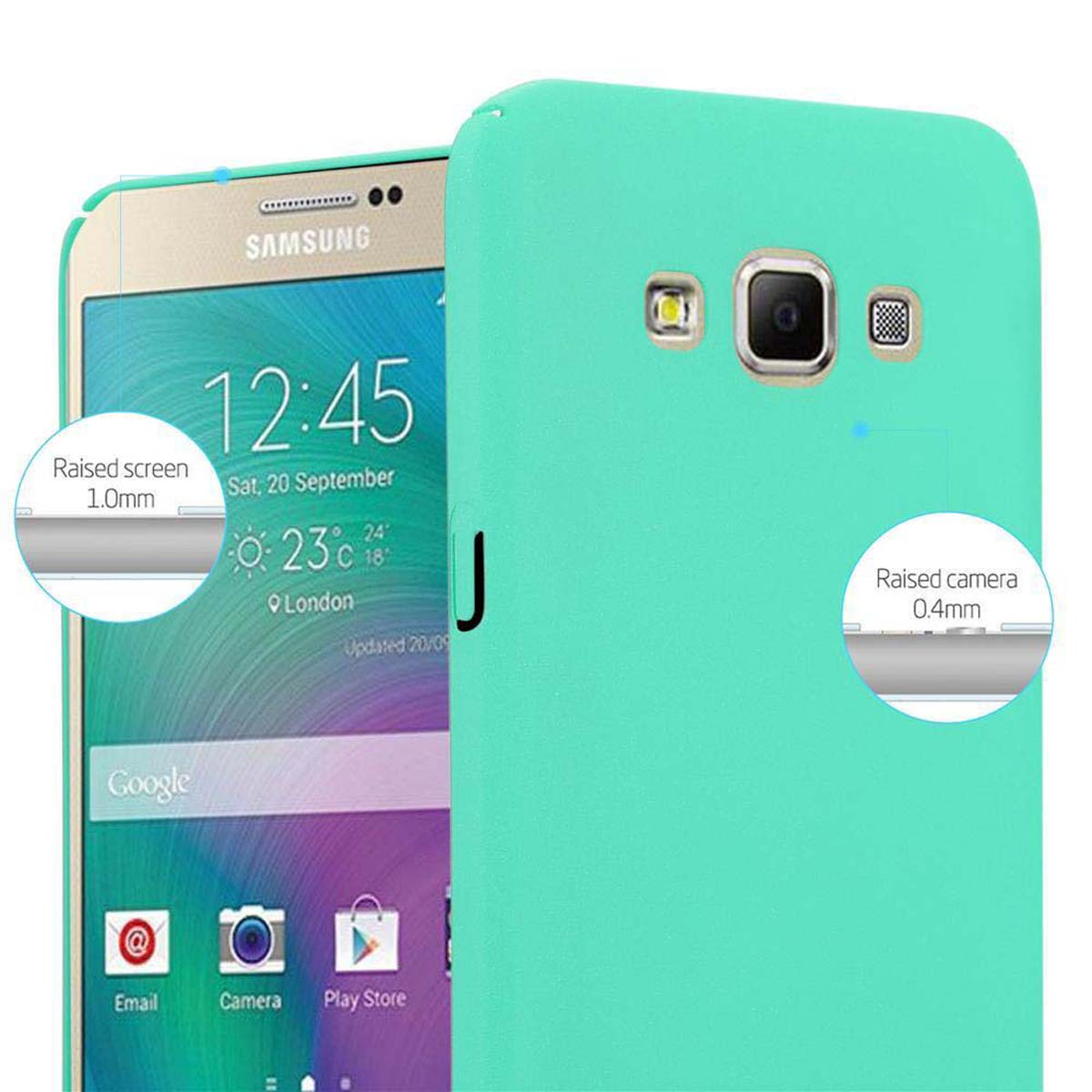 Hülle GRÜN Samsung, 2015, im Galaxy Style, A7 FROSTY Frosty Case Backcover, CADORABO Hard