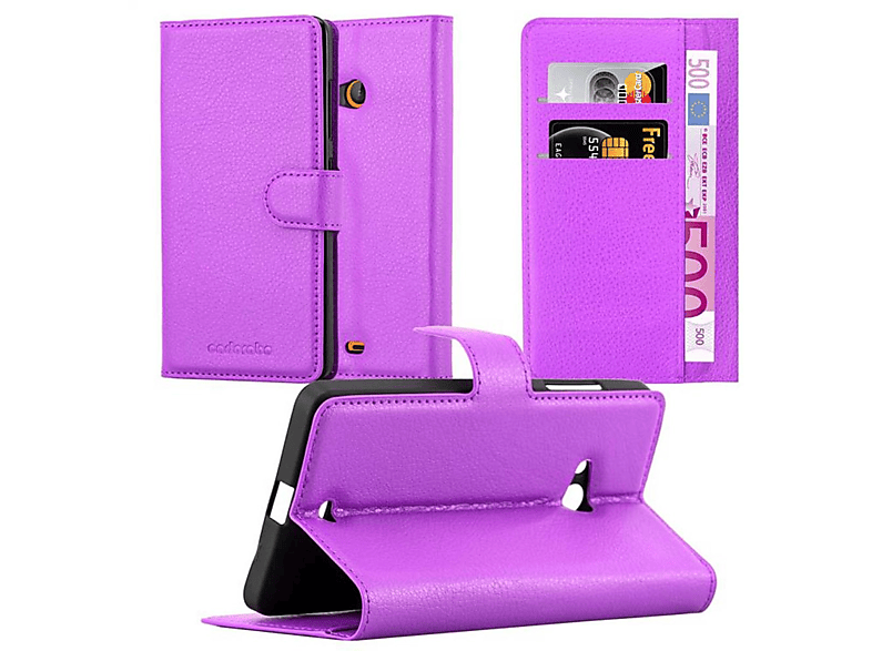 CADORABO Book Hülle Standfunktion, Bookcover, Nokia, Lumia 540, MANGAN VIOLETT