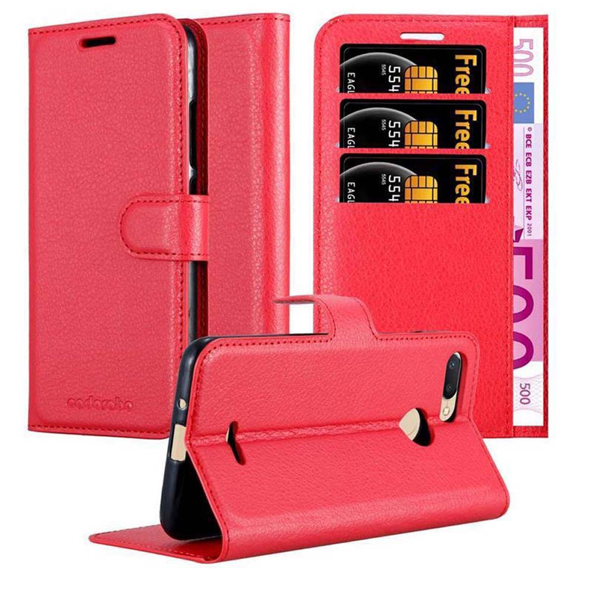 CADORABO Book Hülle Standfunktion, Bookcover, Xiaomi, RedMi 6, ROT KARMIN