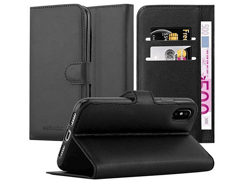 CADORABO Book XS, Standfunktion, / iPhone SCHWARZ Hülle X PHANTOM Bookcover, Apple