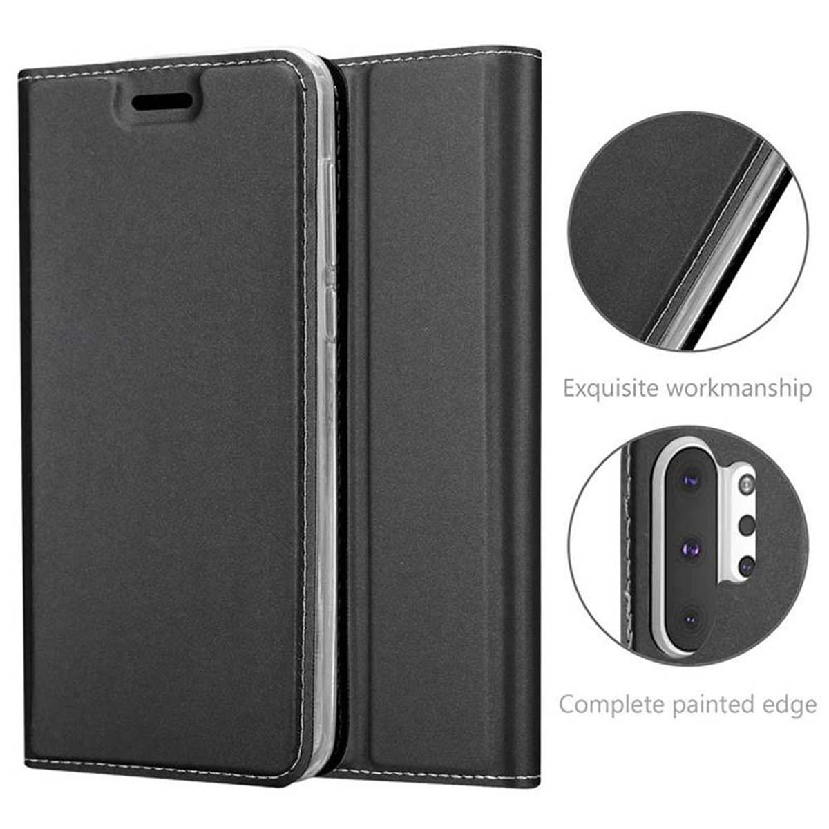 Classy Style, NOTE CADORABO Bookcover, Book Samsung, PLUS, SCHWARZ Handyhülle 10 Galaxy CLASSY