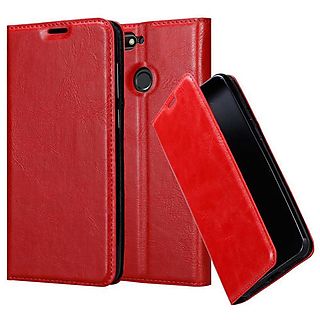 CADORABO Hülle Invisible Magnet Book Case Style, Bookcover, Huawei, Y6 PRIME, APFEL ROT