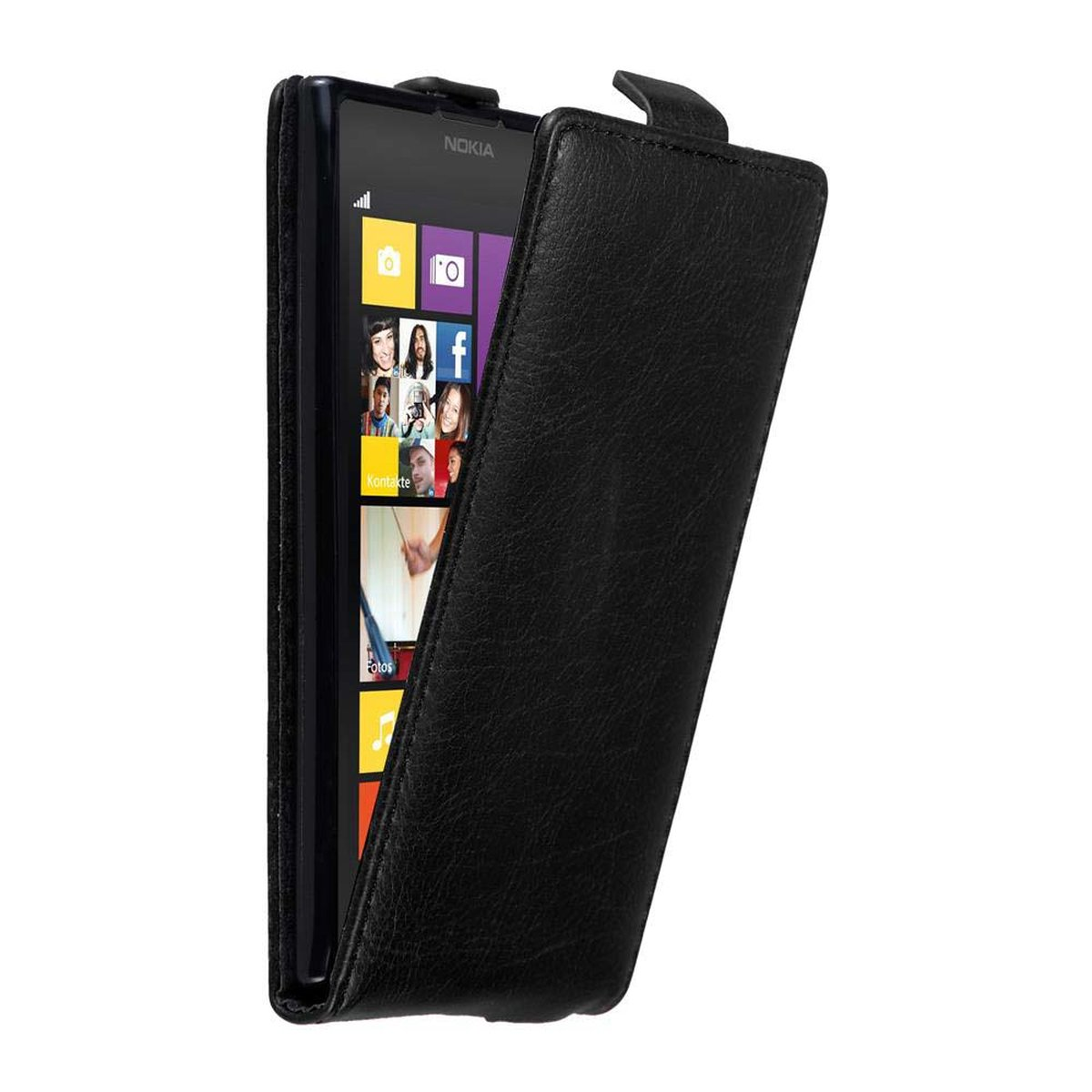 im CADORABO 1020, Flip Hülle SCHWARZ Cover, Lumia Flip Nokia, NACHT Style,