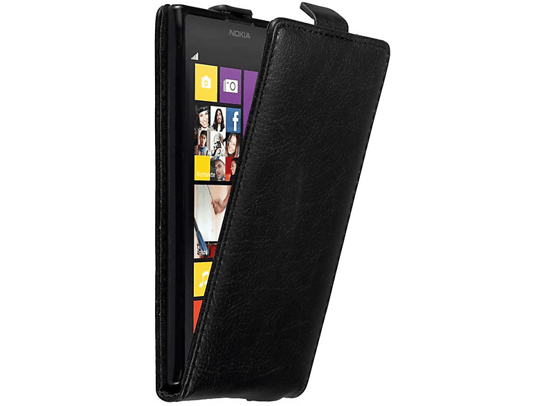 im CADORABO 1020, Flip Hülle SCHWARZ Cover, Lumia Flip Nokia, NACHT Style,