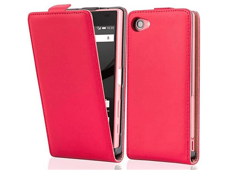 CADORABO Handyhülle im Flip Style, Flip Cover, Sony, Xperia Z5 COMPACT, CHILI ROT