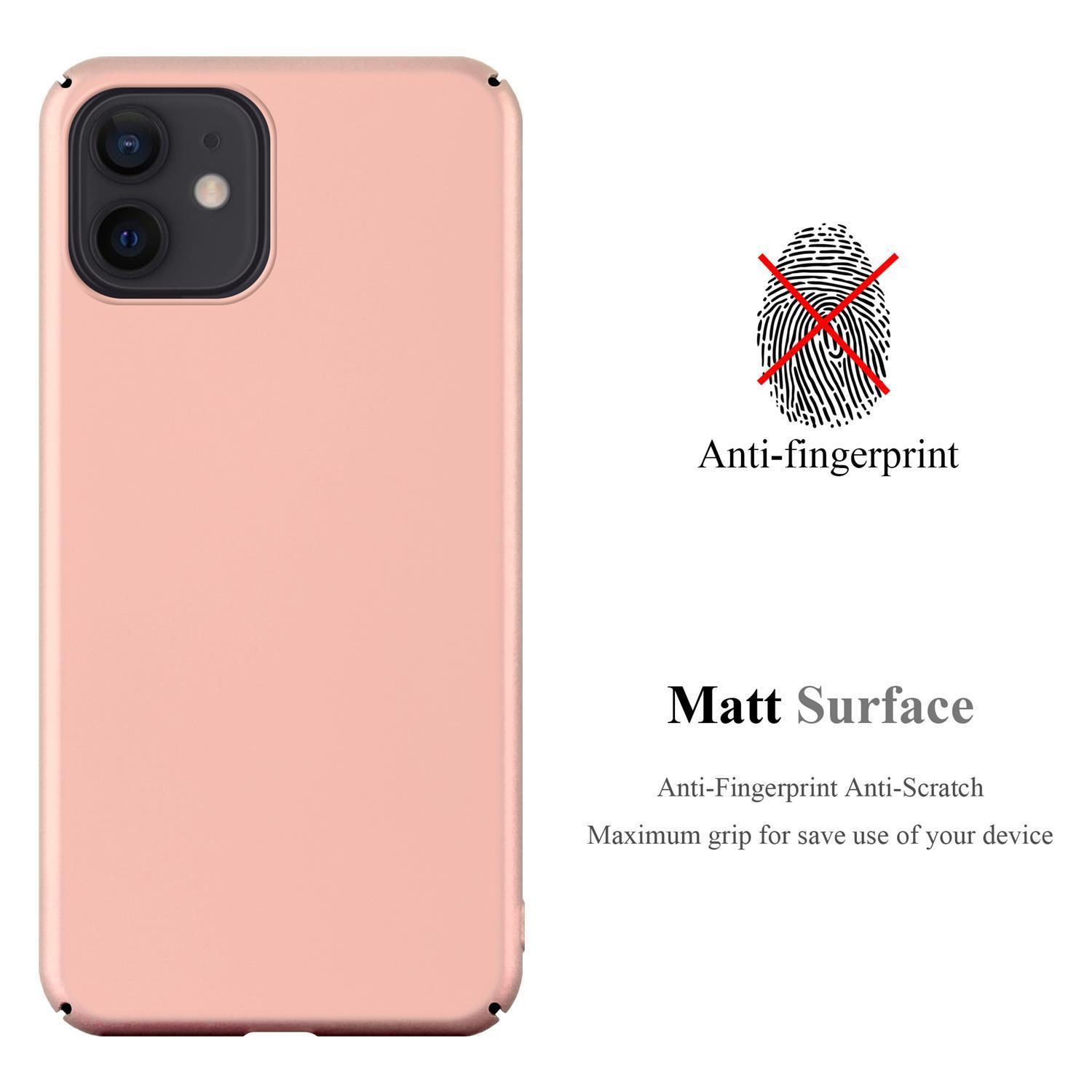 Hülle Matt Metall ROSÉ GOLD MAX, im Case 12 Backcover, CADORABO METALL PRO iPhone Style, Hard Apple,