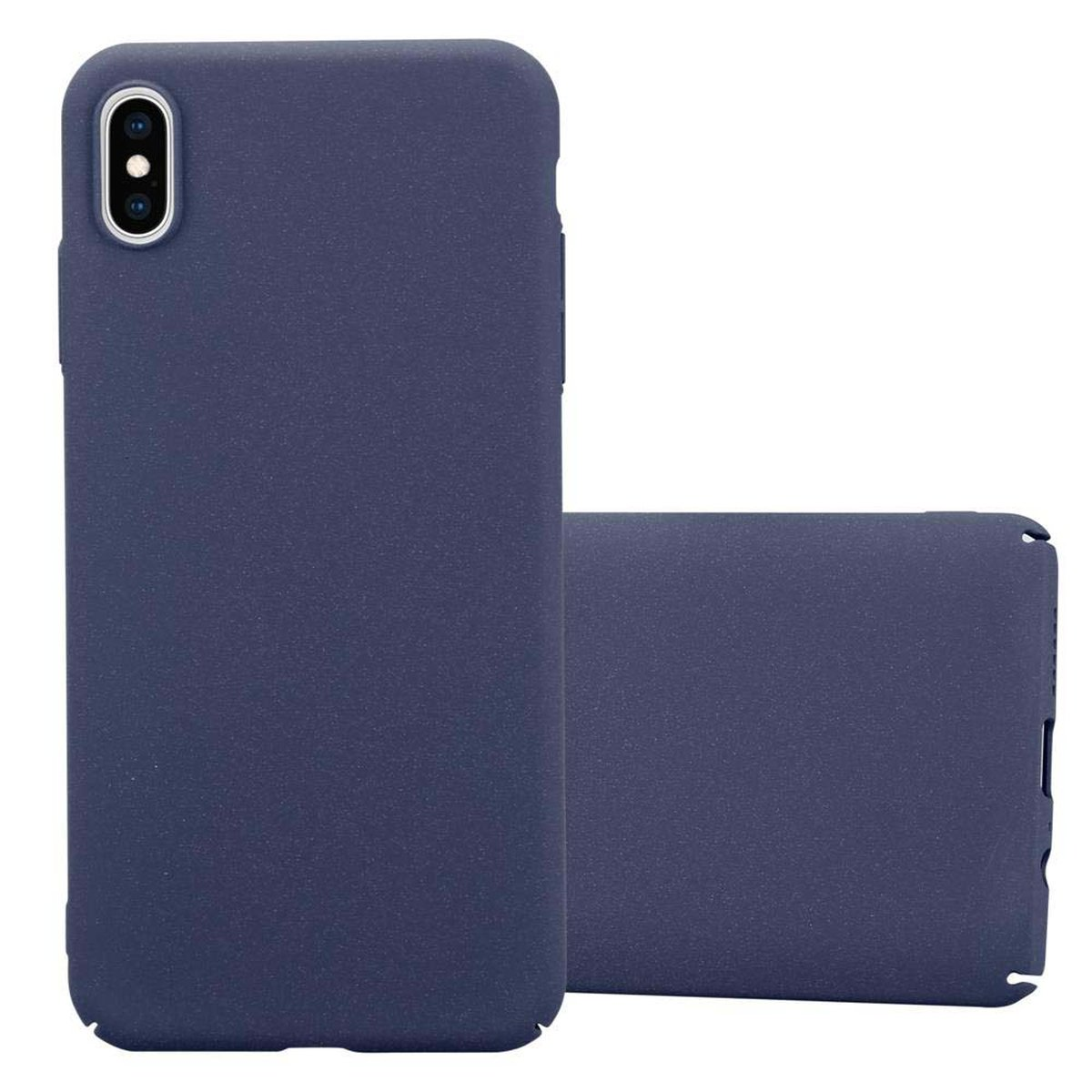 XS MAX, FROSTY BLAU iPhone Hülle Hard Style, Case im Frosty Apple, CADORABO Backcover,