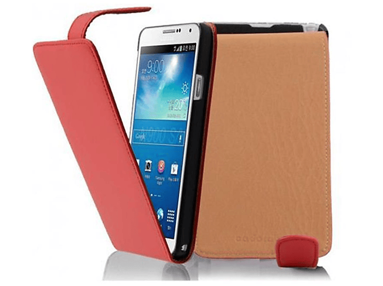 Cover, 3, ROT im Style, Flip NOTE Samsung, CADORABO Flip Galaxy CHILI Handyhülle