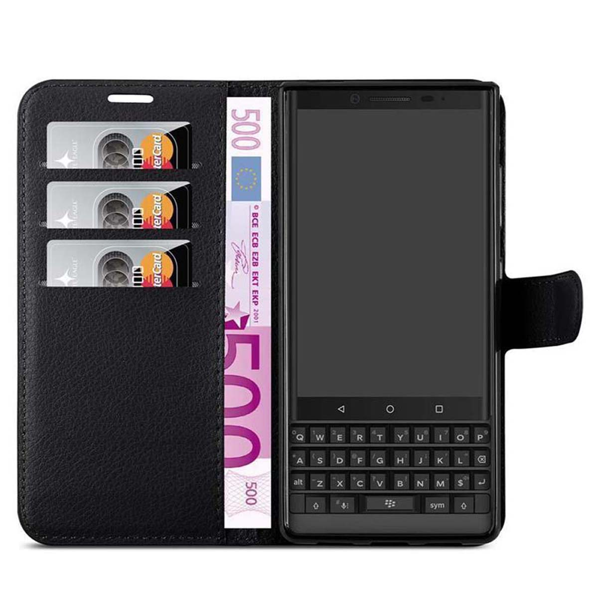 Blackberry, PHANTOM CADORABO LE, Hülle Book Standfunktion, Bookcover, 2 SCHWARZ KEY