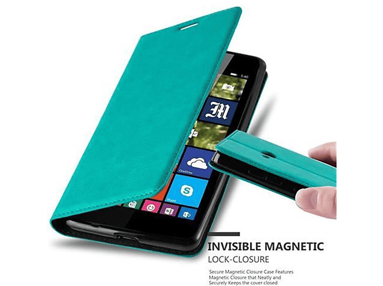 CADORABO Book Hülle Invisible Magnet, Bookcover, Nokia, Lumia 540, PETROL TÜRKIS