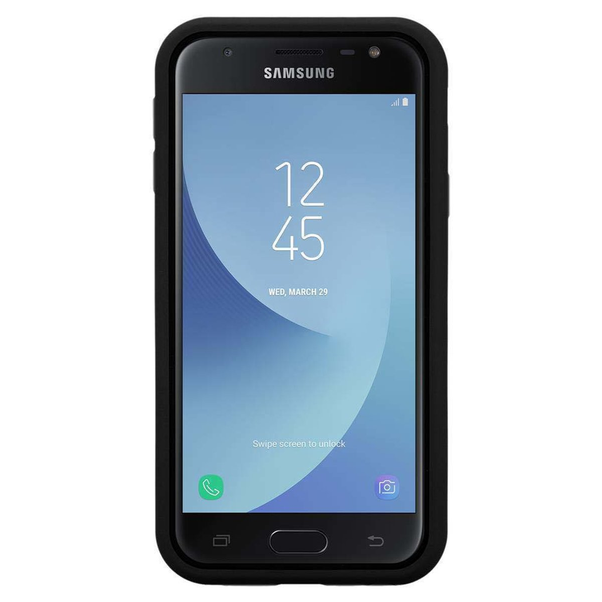 CADORABO Hybrid Hülle Samsung, 3-in-1 Galaxy ONYX Backcover, Schutz, J3 2017, SCHWARZ