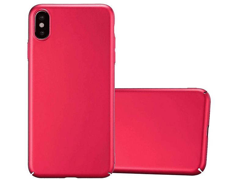 Case Metall iPhone Hülle METALL Style, CADORABO ROT Hard Apple, Matt XS MAX, im Backcover,