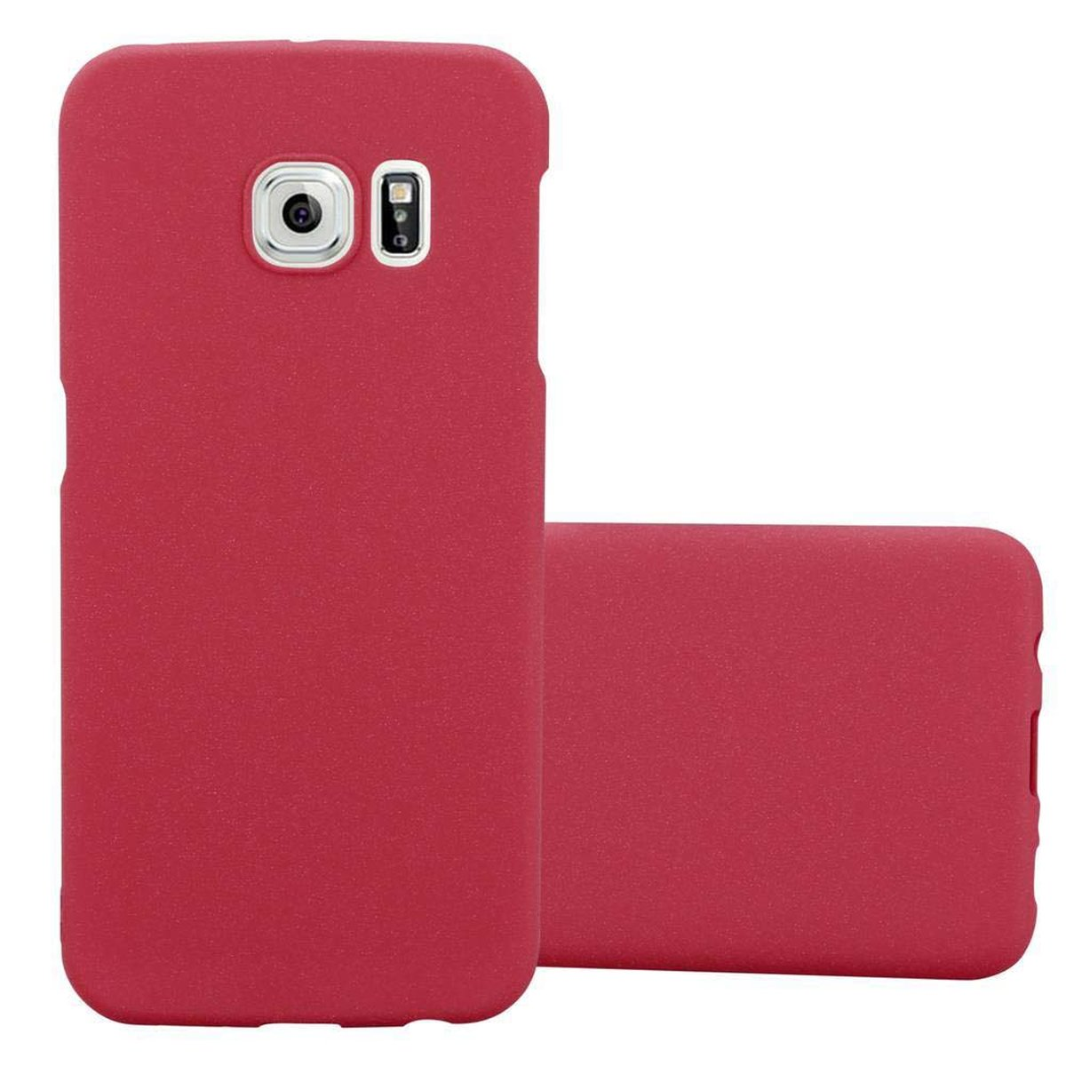 ROT im CADORABO Hard Frosty Case EDGE PLUS, Galaxy FROSTY Samsung, Backcover, S6 Hülle Style,