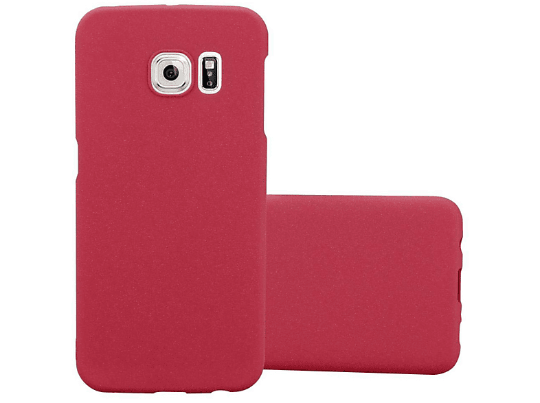 CADORABO Hülle im Hard Case Backcover, EDGE Galaxy PLUS, Samsung, ROT FROSTY Style, Frosty S6