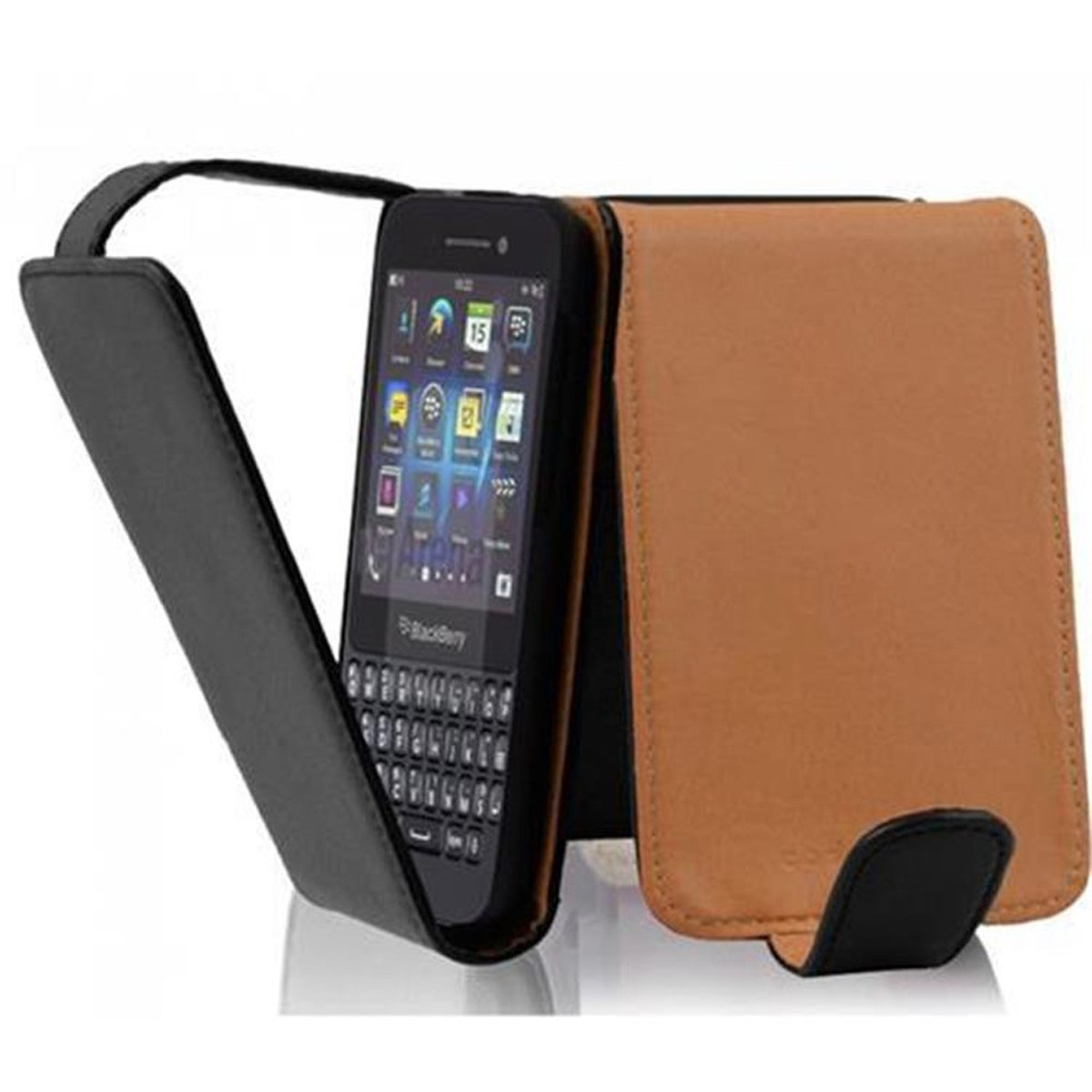 CADORABO Schutzhülle im Flip Style, Cover, OXID SCHWARZ Blackberry, Flip Q5